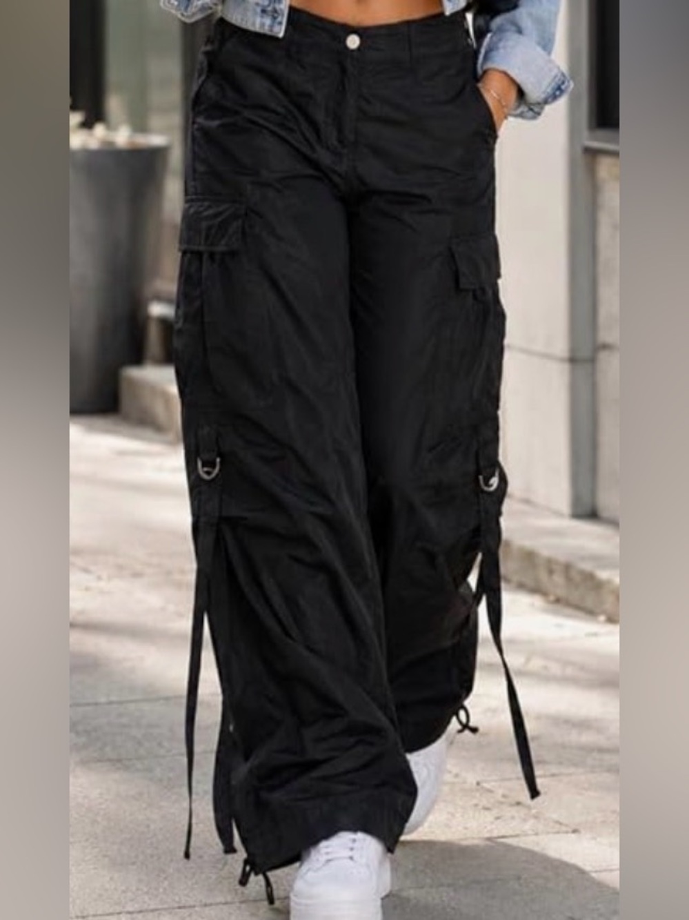 Garage black cargo pants